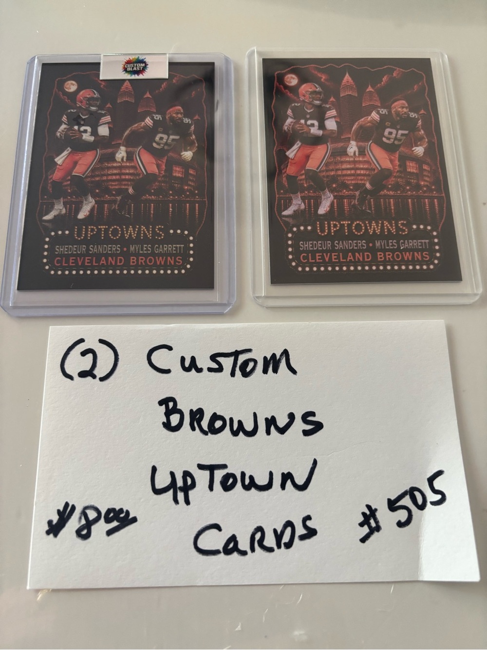 Cleveland Browns Uptowns Custom Trading Card - Brown & Orange